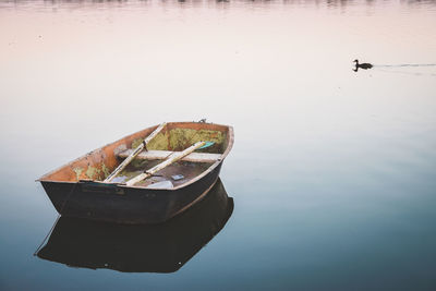 High angle view of reflection in water