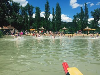 View of people in water