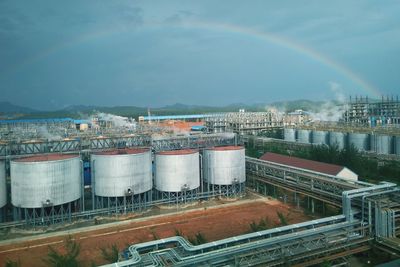 Rainbow on industrial area