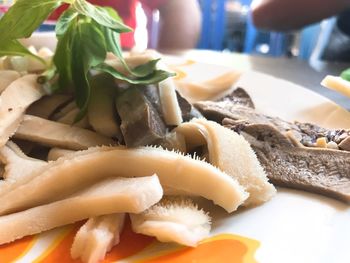 Close-up of food on table