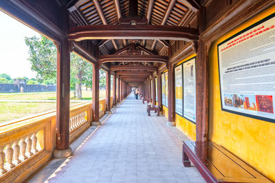 View of empty railroad station platform