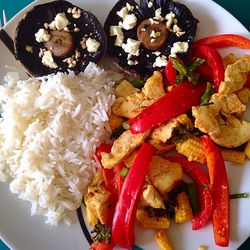 Close-up of meal served on plate