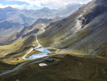 High angle view of landscape against sky