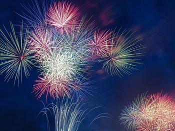 Firework display at night