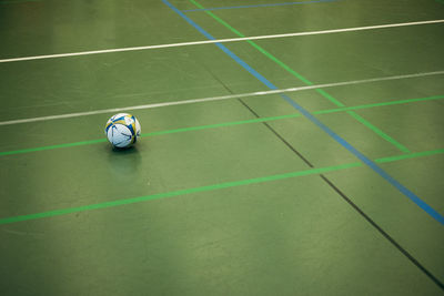 High angle view of soccer ball