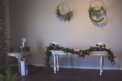 Potted plant on table at home