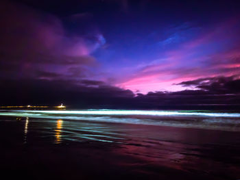 Scenic view of sea against sky at sunset