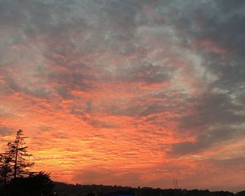 Scenic view of dramatic sky during sunset