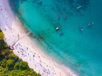 High angle view of beach