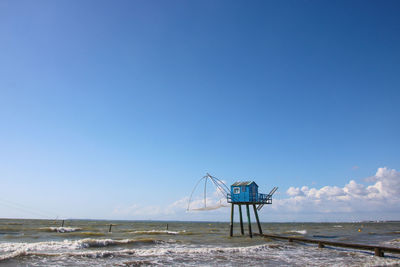 Fishing hut by the ocean in saint-michel-chef-chef