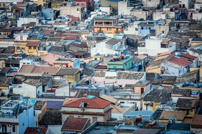 High angle view of residential district