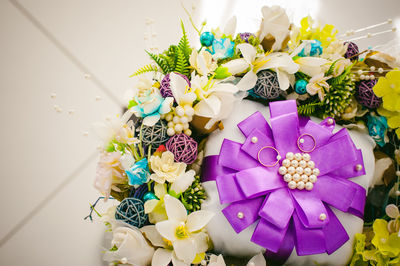 Close-up high angle view of bouquet