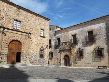 Exterior of historic building against sky