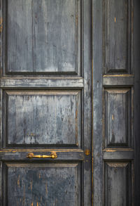 Full frame shot of old blue wooden door