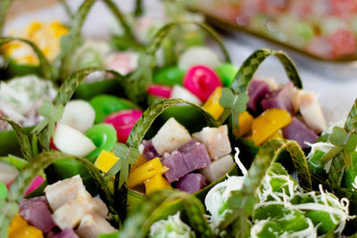 Close-up of chopped vegetables