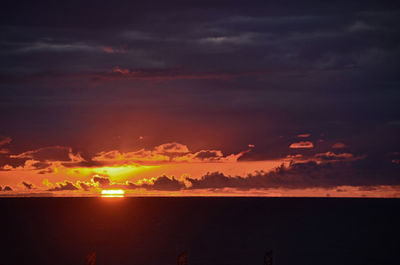 Dramatic sky over sea during sunset
