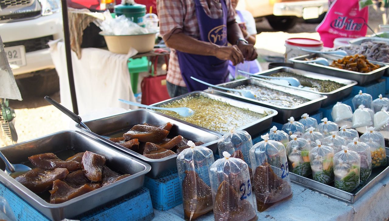 Thai street foods,, assorted cooked dishes