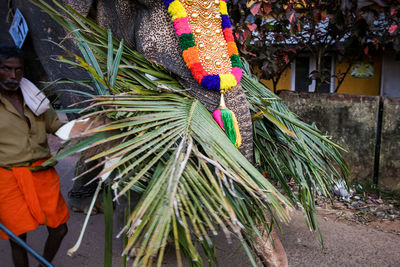 Women for sale at market stall