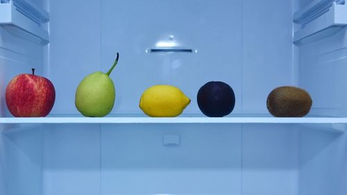 Multi colored fruits on display at home