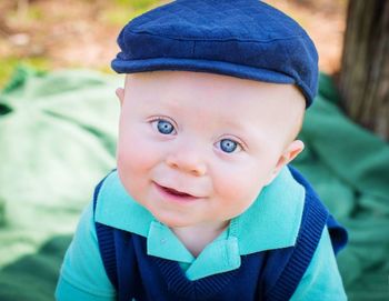 Close-up portrait of cute boy