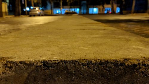 Surface level of street at night