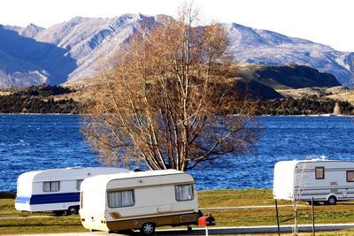 Scenic view of lake and mountains