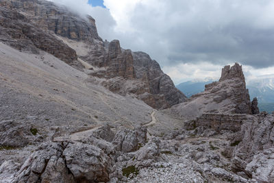 Low angle view of mountains against sky