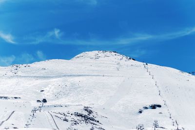 Snow covered mountain against sky