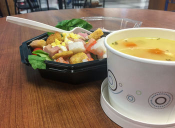 Close-up of food in bowl on table