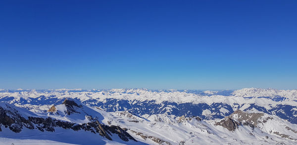 Snow-covered mountain landscape in the kaprun ski area austrian alps