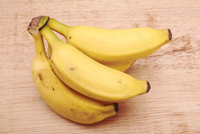 High angle view of bananas on table