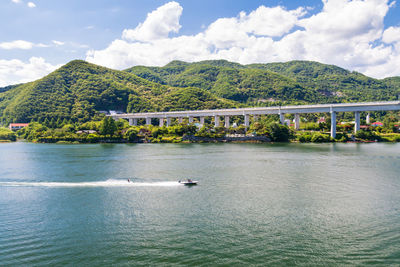 Scenic view of river against sky