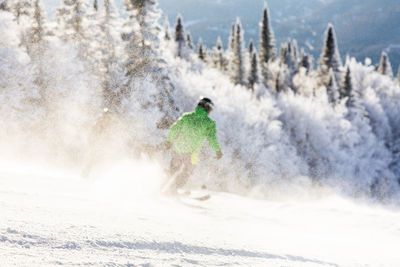 Full length of snow on land