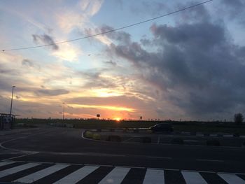 Road against dramatic sky