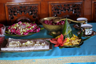 Close-up of vegetables on table