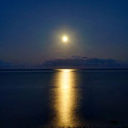 Scenic view of sea against sky at night