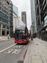 View of city street and buildings