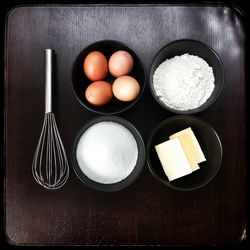 Directly above shot of objects on table