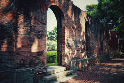 Stone wall of old building