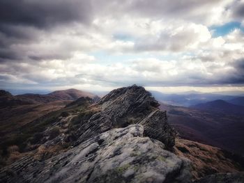 Scenic view of dramatic landscape against sky