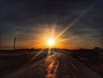 Road against sky during sunset