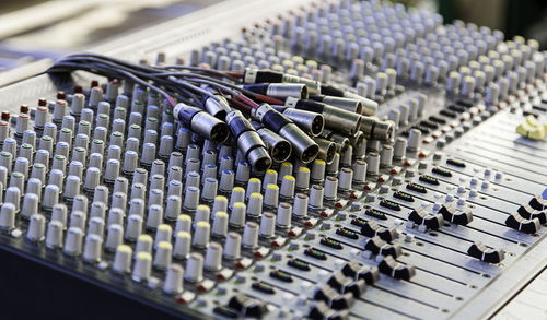 Close-up of sound mixer