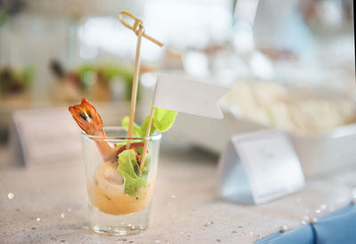 Close-up of drink on table