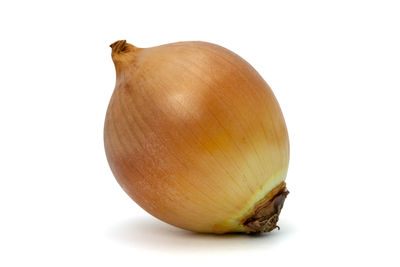 Close-up of lemon against white background