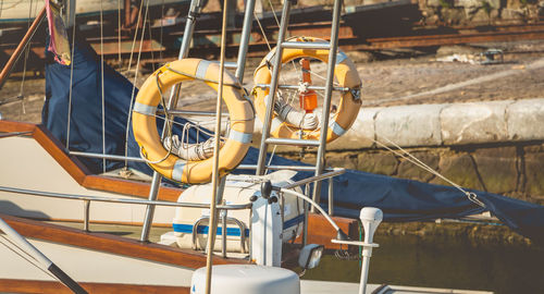 View of sailboat in boat