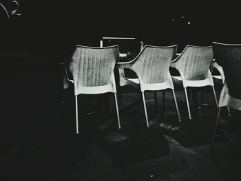 Empty chairs in a row