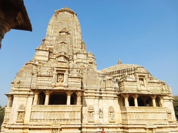 Low angle view of historical building against clear sky
