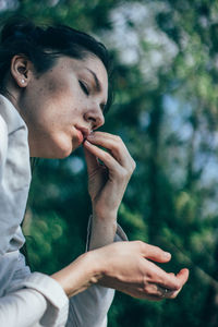 Man smoking cigarette