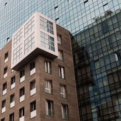 Low angle view of modern building against sky. bilbao, spagna.