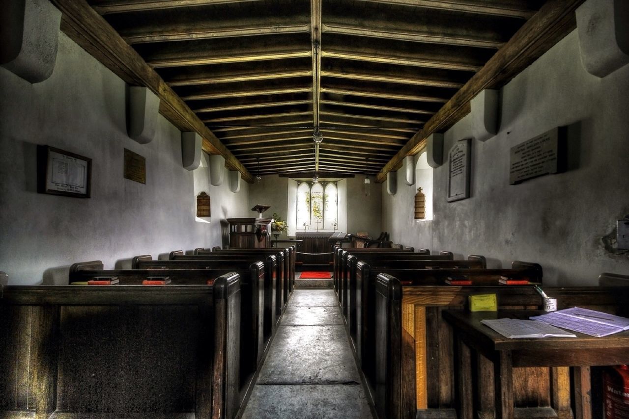 indoors, ceiling, architecture, empty, built structure, absence, the way forward, corridor, interior, narrow, in a row, chair, flooring, diminishing perspective, no people, long, illuminated, lighting equipment, wall, building